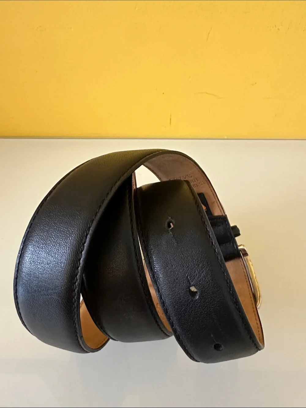 Ariat Black Leather Spur Buckle Belt Unisex Size 34